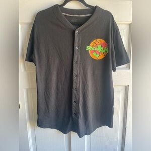 Y2K SpaceJam Shirt Mens Large Black Looney Tunes Bugs Bunny Lebron James